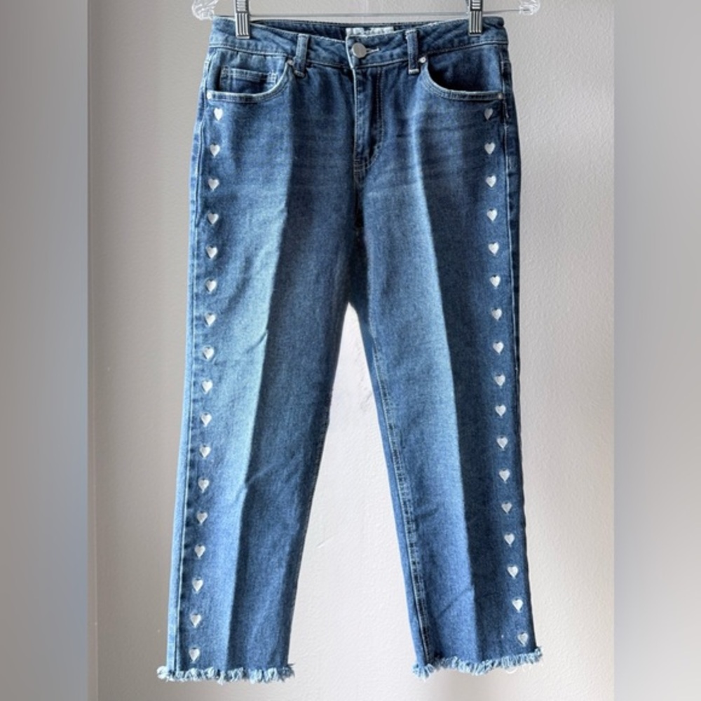 Banjara women’s skinny ankle jeans with silver hear detail size 5/26